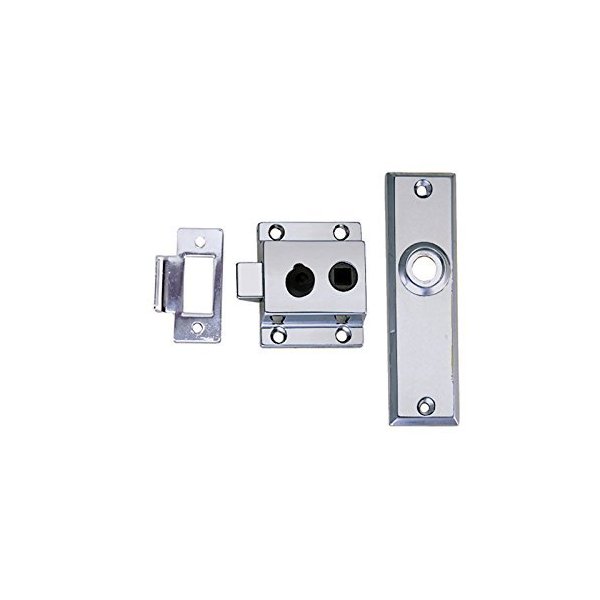 Perko 0930DP0CHR Reverse-Bevel Rim Lock Set with Flush Strike,Chrome