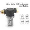STYDDI Garden Hose Sediment Filter, Garden Hose Debris Inlet Filter Attachment with 100 Mesh Screen, for Pressure Washer Inlet and Transfer Pump, Rain Barrels, Spigot, with 2 Extra 100 Mesh Screen