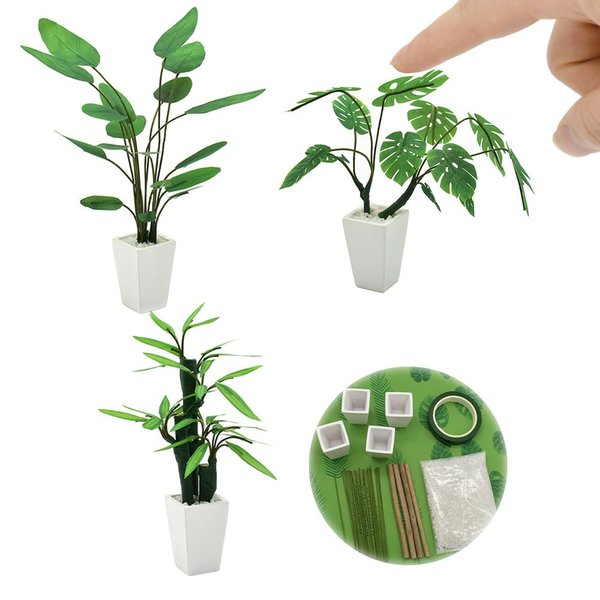 iLAND Dollhouse Accessories of Miniature Plants, Mini Dollhouse Plants DIY Kits 1/12 Scale Accessories DIY Projects
