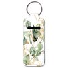 KLLRO RUO Chapstick Holder Keychain Fashion Lipstick Sleeve Lip Balm Portable Pocket Lip Gloss Tube Holder Clip-on Makeup Travel Accessories - Watercolor Green Floral Plant