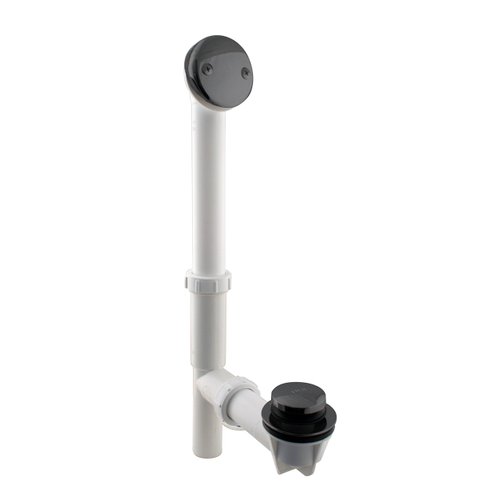 Westbrass 593244-62 White 1-1/2" Tubular Tip Toe Bath Waste Drain Kit, Matte Black, 1 Pack