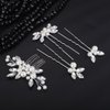 Teyglen Wedding Pearl Hair Comb Bridal Rhinestone Hair Clips Pins Silver Crystal Hair Piece Vintage Hair Accessories Jewelry Set for Women Girl