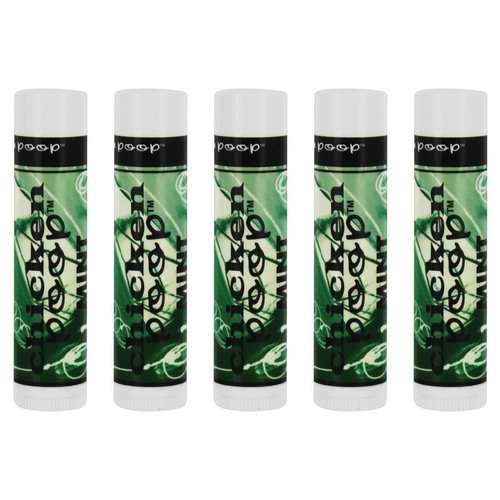 Chicken Poop Lip Balm Simone Chickenbone 100% Natural Moisturizer for Dry Chapped Lips, 0.15 oz, (Mint), Total Refreshing, Pack of 5