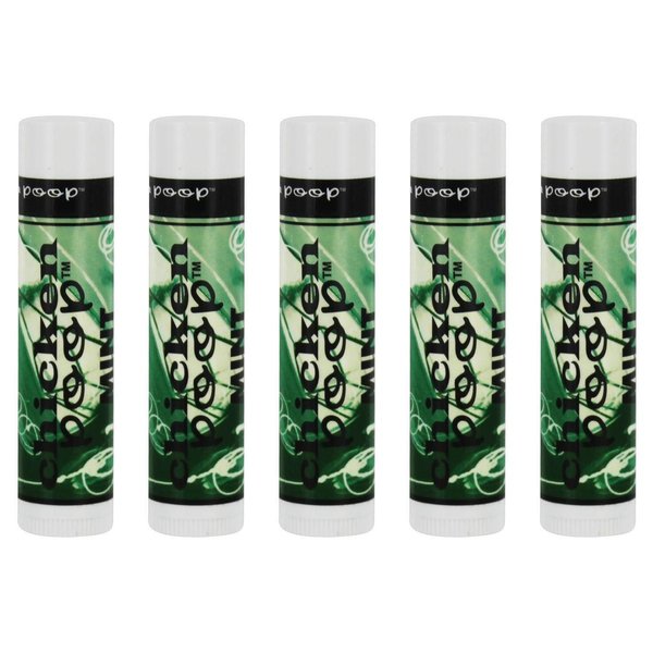 Chicken Poop Lip Balm Simone Chickenbone 100% Natural Moisturizer for Dry Chapped Lips, 0.15 oz, (Mint), Total Refreshing, Pack of 5
