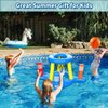 GiziGizi Pool Toys for Kids Adult, 2in1 Inflatable Pool Floats Basketball Hoop & Ring Game, Swimming Pool Games for Adults and Family, Outdoor Party Poolside Water Toy for Boys Girls Kids Ages 4-8-12
