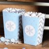 Big Dot of Happiness Winter Wonderland - Snowflake Holiday Party and Winter Wedding Popcorn Treat Boxes - Set of 12