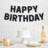 Pre-Strung Happy Birthday Banner - NO DIY - Black Glitter Birthday Party Banner - Pre-Strung Garland on 8 ft Strands - Black Birthday Party Decorations & Decor for Men & Women. Did we mention no DIY
