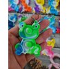 Roaqua 100 Packs Bulk Frog Backpack Keychain Mini pop Fidget ， Birthday Party Favors,summer Students Bubble Prize for boy and Little Girl,Kids
