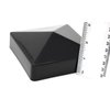 Pyramid True 4" x 4" (100mmx100mm) Plastic Vinyl Fence Post Cap Black or White/Multiple Quantities (15, Black)