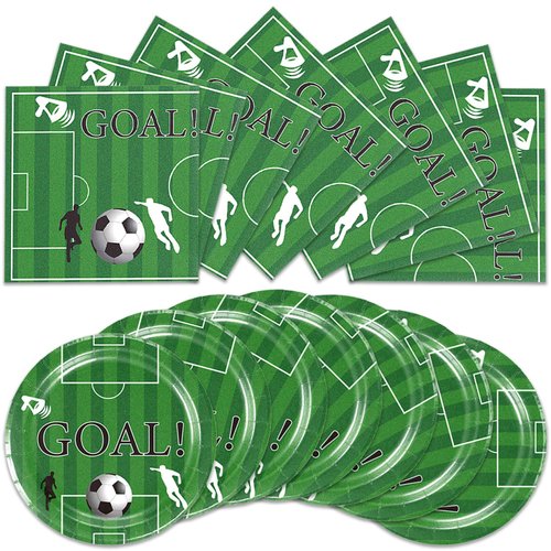 40pcs soccer field Birthday Party Supplies-Party Decorations Tableware For Kids, Plate, Napkin Party Decorations Dinnerware