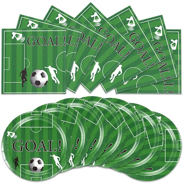 40pcs soccer field Birthday Party Supplies-Party Decorations Tableware For Kids, Plate, Napkin Party Decorations Dinnerware