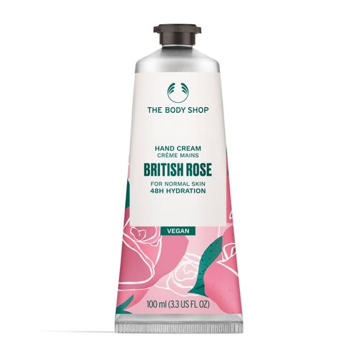 The Body Shop British Rose Hand Cream – Fresh Dewy Fragrance, On-the-Go Hydration & Protection – 100 ml (3.3 US fl oz)