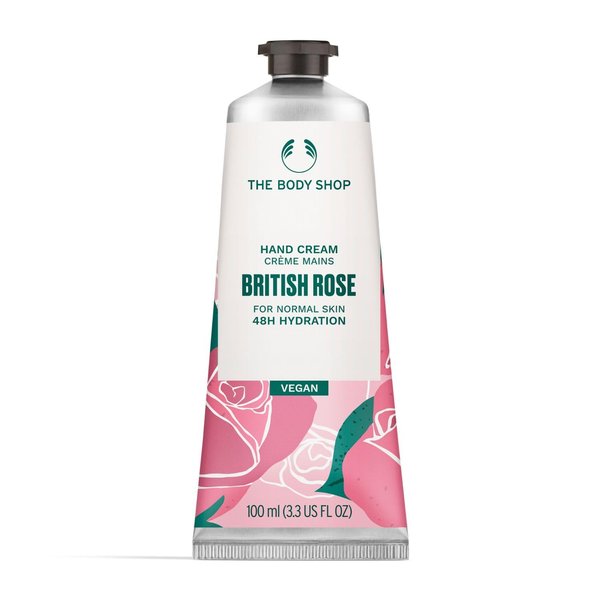 The Body Shop British Rose Hand Cream – Fresh Dewy Fragrance, On-the-Go Hydration & Protection – 100 ml (3.3 US fl oz)