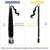 Fanguilar 30 Inch Long Braided Ponytail Extension with Hair Tie Dark Brown Straight Wrap Around for Women Synthetic High Temperature Fluffy Natural Soft Hair Piece for Daily Wear