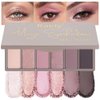 6 Color Eyeshadow Makeup Palette, 6 Nude Champagne Gold Pink Rose Gold Black Brown Mauve Eyeshadows Palette, Everyday Matte Shimmer Finish Eye Makeup Looks,Travel Friendly Size, Built-in Mirror 07#