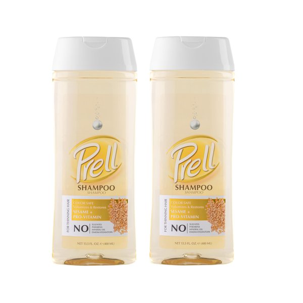 Prell Sesame + Pro-Vitamin Shampoo for Thinning Hair, Color Safe, Volumizes & Restores 13.5 fl. oz. (Pack of 2)