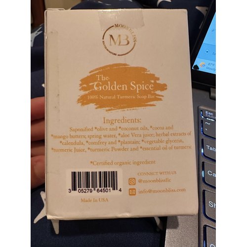 Natural Soap Bar 3-Pack -Made with Premium Organic Essential Oils, Using cold pressed method, For Face, Body, Gentle, Moisturizing & Hydrating , Biodegradable, Vegan, Cruelty-free, Non-GMO (Turmeric, 6-Pack)