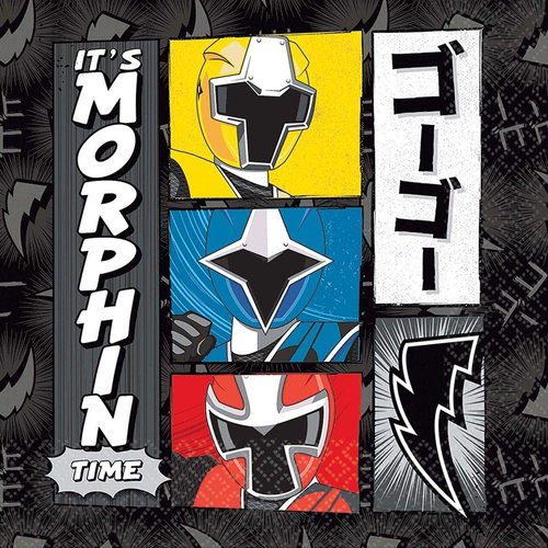 Amscan 501723 "Power Rangers Ninja Steel" Beverage Napkins, 16 pcs, Multicolor, Standard