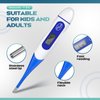 TrelaCo 20 Pcs Thermometer for Adults Digital Oral Thermometer for Fever Basal Body Fast Reading Flexible Tip for Underarm Rectal Mouth Temperature Measurement