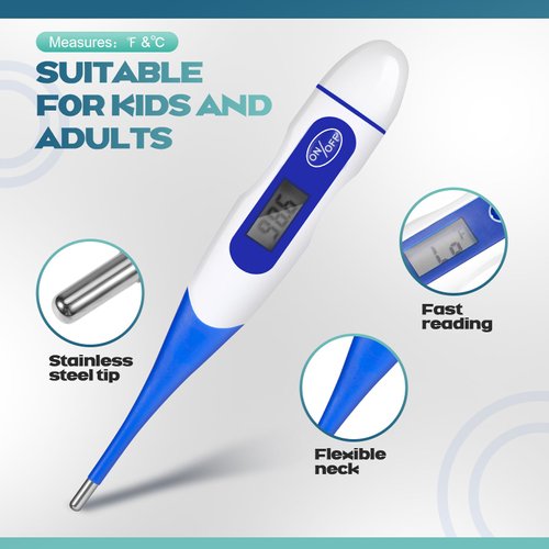 TrelaCo 20 Pcs Thermometer for Adults Digital Oral Thermometer for Fever Basal Body Fast Reading Flexible Tip for Underarm Rectal Mouth Temperature Measurement