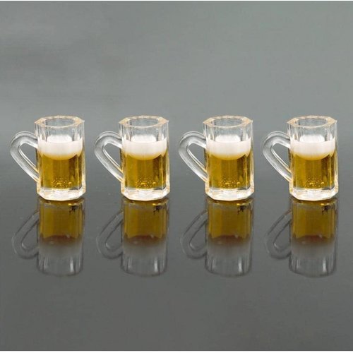 12Pcs Beer Cup, Miniature Cups, Dollhouse Mug Model for Miniature Dollhouse Accessories with Realistic Looking Beer Practical Processed Party Accessories