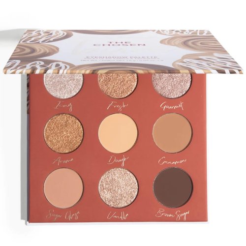 Beauty Bakerie Cosmetics Highly Pigmented Eye Shadow Makeup Palette, Sparkly/Glitter/Shimmer/Metallic/Matte Eyeshadow Look, Vegan, Cruelty-Free, Paraben-Free, 9 Shades, The Chosen Bun
