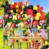 Cartoon Mouse Balloons Garland Arch Kit, Red Black Yellow Confetti Balloons for Cartoon Mouse Theme Birthday Party Supplies Decorations for Kids Girls Boys Birthday Party Favors