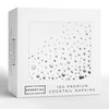 Stylish Silver Cocktail Napkins, 100 White and Silver Napkins, Disposable 5x5 Inch Silver Party Napkins, 3-Ply Holiday Cocktail Napkins, Disposable Silver Paper Napkins, Silver Chrismas Napkins