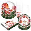 Adirasenotek Mushroom Party Plates, Napkins, Cups,Disposable Paper Party Supplies for Birthday, Baby Shower, Wedding, Modern Square Design, Red Mushroom Pattern,Mushroom Party Decorations All Seasons