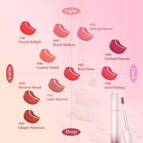 COSNORI Water Blurry Tint - Vegan Blurry Lip Tint, Lightweight & Long-lasting, Moist-watery texture, Flawless blurred lip (03 Rose Doux)