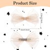 2 Pcs Organza Hair Bow Clips 5.5 Inch Big Hair Bows with Satin Knot Center Double Girls Bows for Toddler Kids Children Teens, Rose Gold