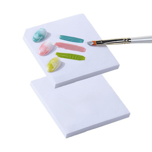 XEAOHESY 100 Pieces Gel Nail Art Palette Paper Thickened Tear-Off Double-Sided Disposable Nail Polish Color Mixing Paper Multi-Functional Waterproof Painted Paper（3 * 3inch）