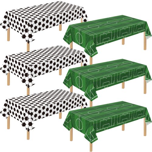 Sawowkuya Soccer Party Decorations Soccer Party Supplies 6pcs Soccer Tablecloth Plastic for Socce...