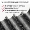 BL Lashes Eyelash Extensions, Laser Mink Classic Synthetic Lashes, 0.15 Thickness, C Curl 11mm, Natural Semi Permanent Eyelashes, Longer-lasting Eyelash Extension Supplies (C Curl 11mm)