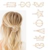 AKOAK 8 Pcs/set Heart-shaped Round Metal Hair Clip Pentagram Geometric Pearl Hair Clip Bangs Clip Ponytail Hair Accessories for Ladies and Girls