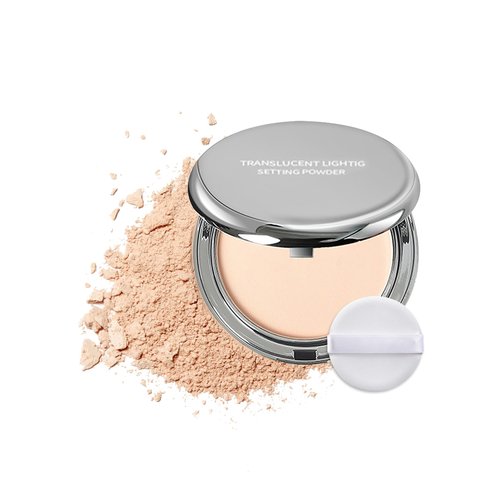 Pressed Mineral Powder Foundation, 4-in-1 Matte Setting Powder with Concealer&Finishing Powder Makeup SPF 35 Color Correcting Medium to Full Coverage Foundation, Waterproof Long Lasting, Natural