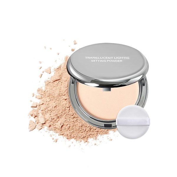 Pressed Mineral Powder Foundation, 4-in-1 Matte Setting Powder with Concealer&Finishing Powder Makeup SPF 35 Color Correcting Medium to Full Coverage Foundation, Waterproof Long Lasting, Natural