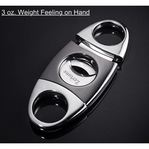 Cigar Cutter Guillotine Stainless Steel Double Blade, 23mm Max. Cigar Diameter Guillotine Cigar Cutter (Gun Color)