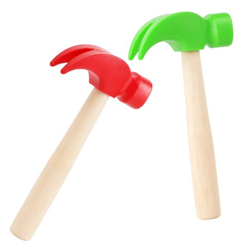 2 Pack Wooden Hammer Toys Simulation Hammers Maintenance Tools Educational Toys for Kids Birthday...
