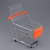 Mini Shopping Cart Miniature Supermarket Handcart Shopping Utility Cart Storage Toy for Kids - Orange