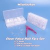 1000pcs Clear French False Nails Tips Press on Fake Nails Half Cover Acrylic Nails Artificial Nails Extension 10 Sizes for Nail Salons and DIY Nail Art(2x500pcs)
