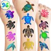 Turtle Temporary Tattoos Turtle Party Decorations - Under The Sea Creatures Ocean Themed Stickers for Kids Birthday Party Supplies, Decorations, Favors and Prizes (Turtle 1)