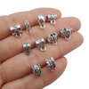 100 pcs Clasp Bail Beads Charms,Bail Tube Beads, Loose Spacer Bead,Bead Hanger Charm for Jewelry Making DIY Necklace Bracelet (M611)