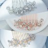 Crystal Wedding Hair Comb Silver Bridal Headpiece Bride Sparkly Rhinestone Hair Side Comb Bridesmaid Pearl Hairpieces Side Combs Hair Accessories for Women (Silver)