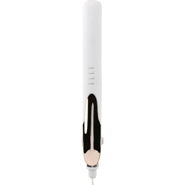 Elle EL-8110-WHT 1" Ceramic Flat Iron, Frizz Free Salon Quality Hair, White