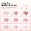 Larvall Beautpal Jelly Gel Nail Polish Set Nude Gel Polish Kit Milky Nude Sheer Pink Soak Off UV Translucent Nail Polish Gel 10PCS 7ml