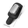 2 Packs Car Glasses Holder Universal Car Visor Sunglasses Holder Clip Leather Eyeglasses Hanger and Ticket Card Clip Eyeglasses Mount for Car (Black)