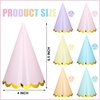 Fairooth 24 Pcs Pastel Birthday Party Hats Colorful Cone Birthday Hats Rainbow Cone Paper Hats with Elastic String for Birthday Baby Shower Bridal Wedding Party Supplies