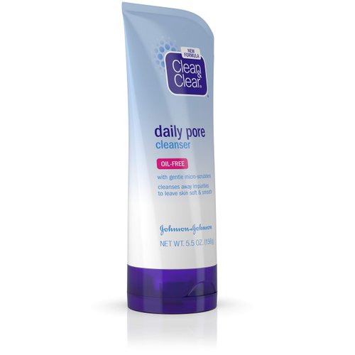Clean & Clear Daily Pore Face Cleanser, Oil-Free Acne Face Wash for Normal, Oily & Combination Skin, 5.5 oz (Pack of 6)