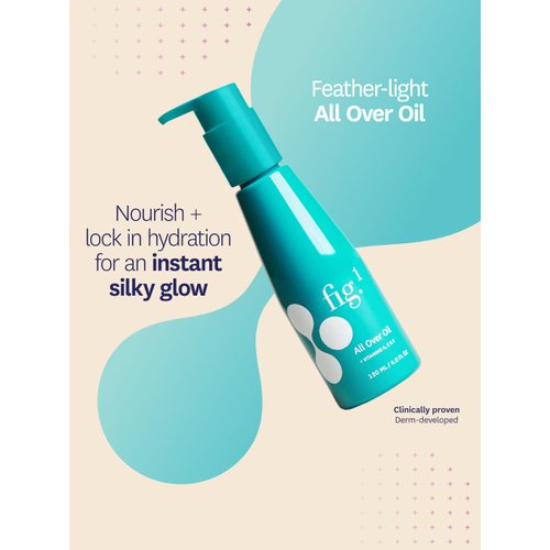 Fig.1 All Over Oil, Anti-Aging and Moisturizing, Lightweight, Multi-Purpose Body Oil, Glowy Finish, with Vitamins A, C & E, 120ml